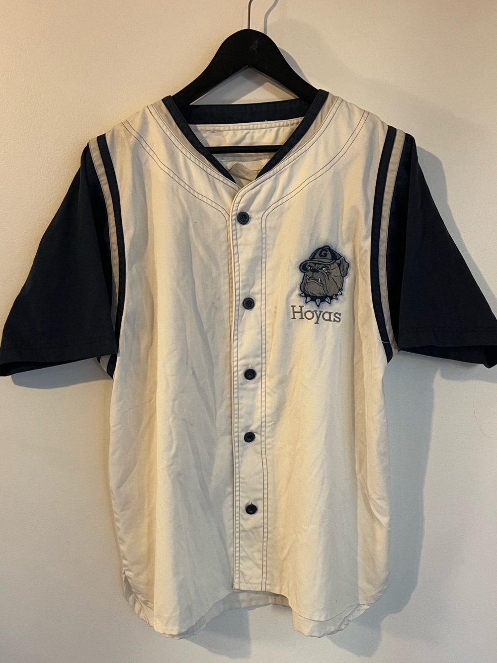 Vintage Apex One Georgetown Hoyas Button Up Baseball Jersey M